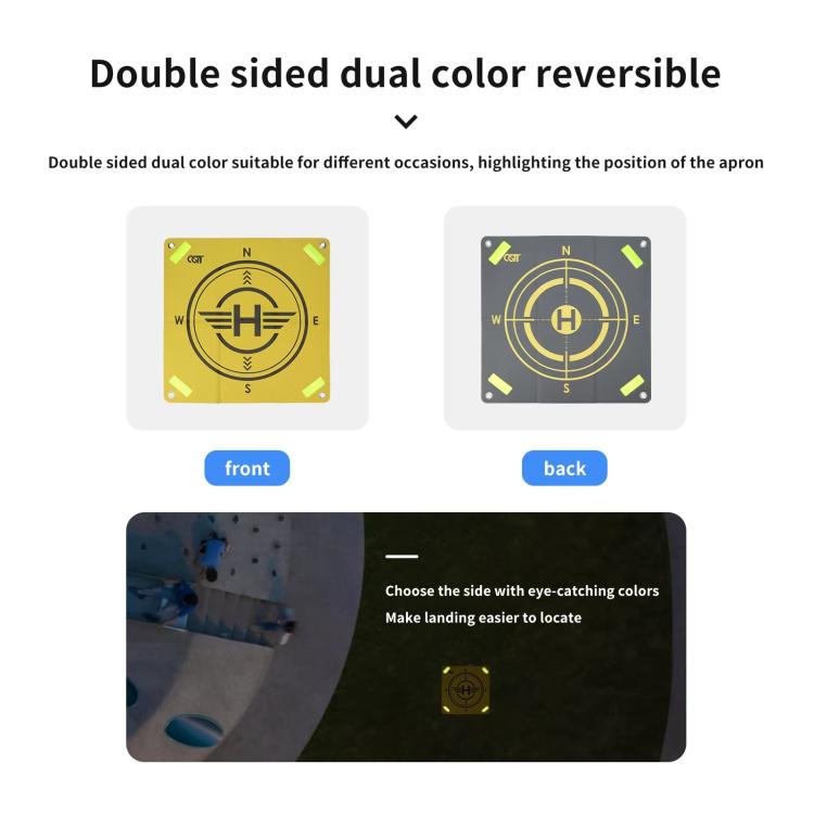 CQT 55cm Universal Reflective Drone Landing Pad Dual-Sided Waterproof Foldable Mat with Ground Pegs CQT 55cm Universal Reflective Drone Landing Pad Dual-Sided Waterproof Foldable Mat with Ground Pegs